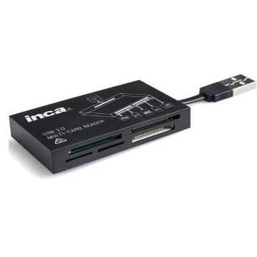 Inca USB 2.0 3-in-1 Card Reader and Holder