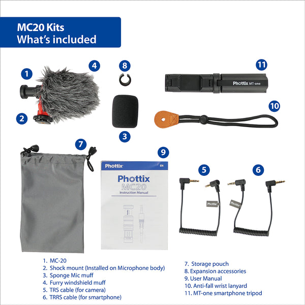 Phottix MC-20 Cardioid Microphone Kit