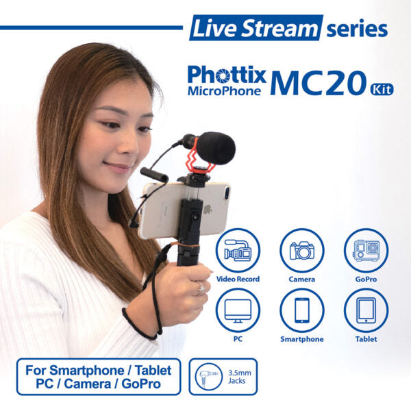 Phottix MC-20 Cardioid Microphone Kit