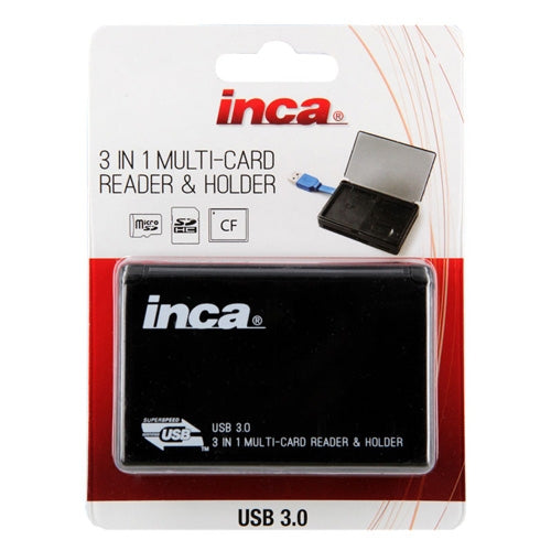Inca USB 3.0 3-in-1 Card Reader and Holder