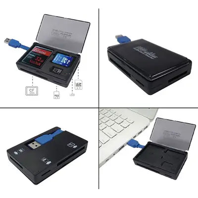 Inca USB 3.0 3-in-1 Card Reader and Holder