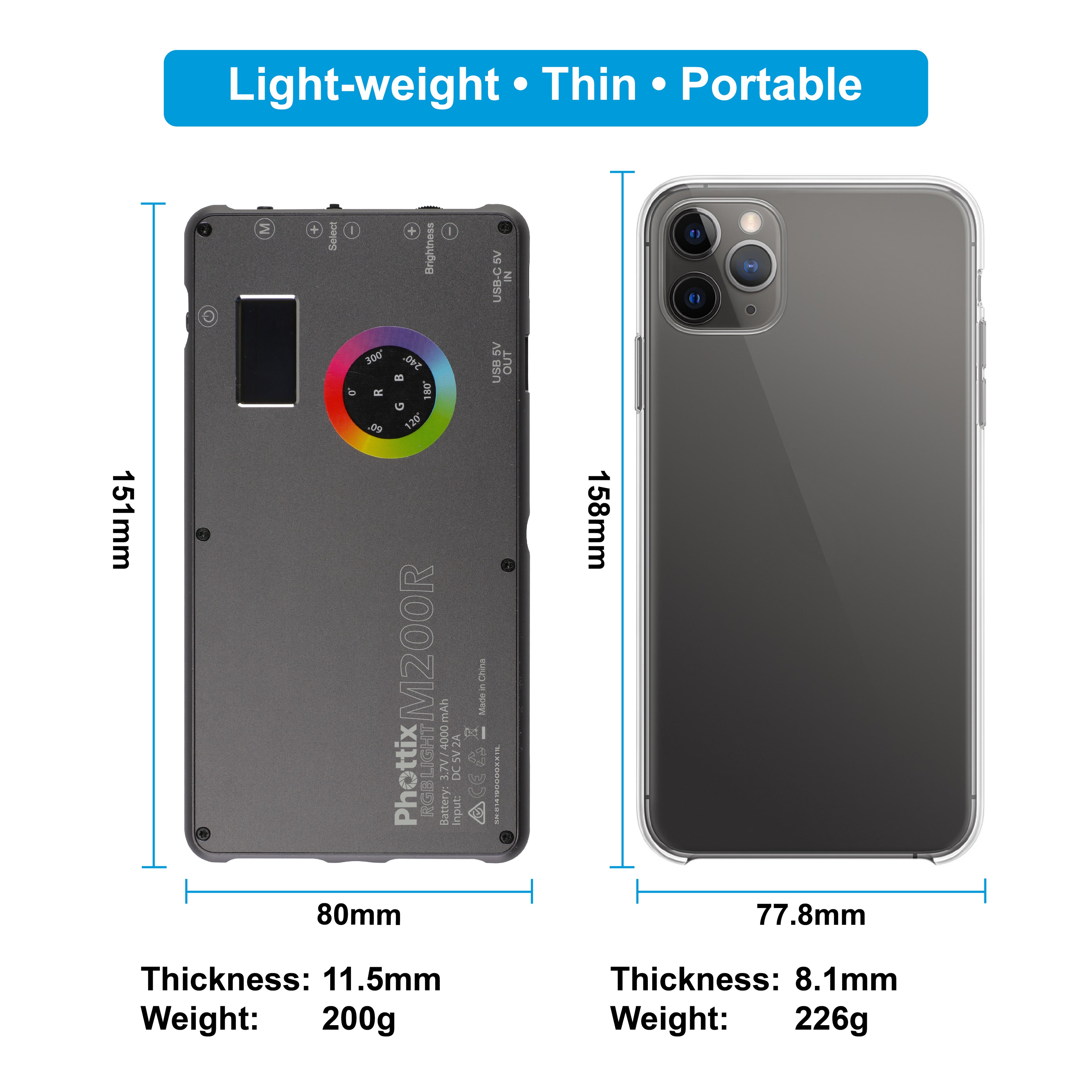 Phottix M200R RGB Light